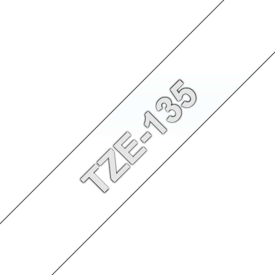 Cassette à ruban pour étiqueteuse TZe-135 Brother originale – Blanc sur transparent, 12 mm de large